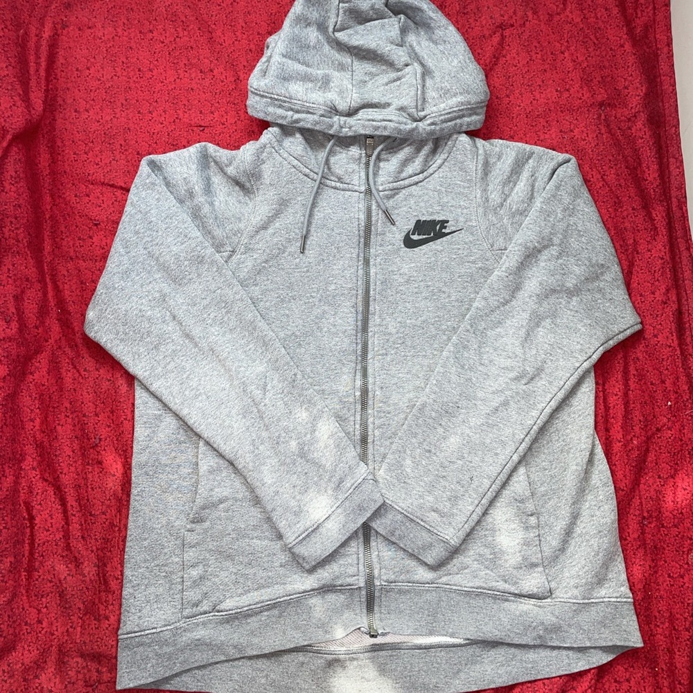 Nike Sportswear Mens Gray Full‎ Zip French Terry Hoodie AT5432-091 Size S